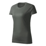 Tricou bumbac dama Basic Free, Gri ardezie