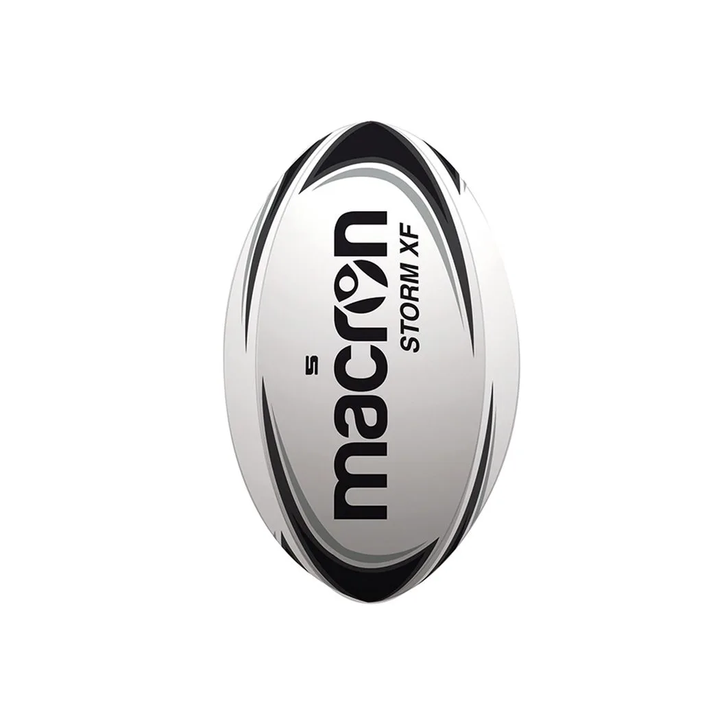 Minge rugby Macron Storm XF, Negru / Alb (Nr. 5) - imagine 1