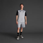 Tricou sport Musai Saba, Gri deschis / Negru