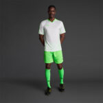 Tricou sport Musai Afiki, Alb / Verde Fluo