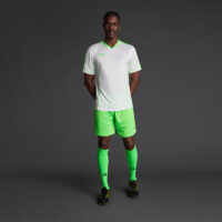 Tricou sport Musai Afiki, Alb / Verde Fluo