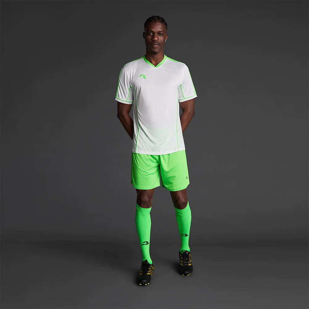 Tricou sport Musai Afiki, Alb / Verde Fluo - imagine 1