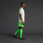 Tricou sport Musai Afiki, Alb / Verde Fluo - imagine 2