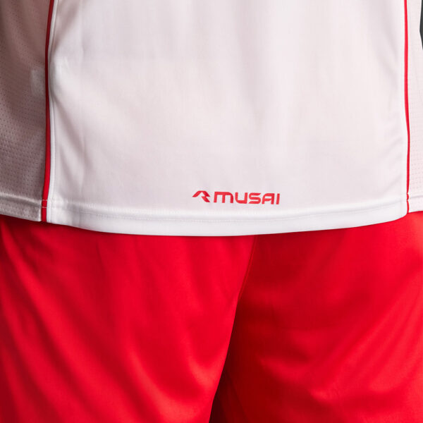 Tricou sport Musai Afiki, Alb / Rosu - imagine 5