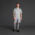 Tricou sport Musai Afiki, Gri deschis / Galben Fluo