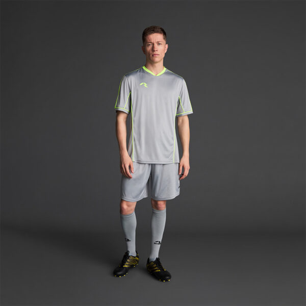 0104_258221_1_1 Tricou sport Musai Afiki, Gri deschis / Galben Fluo - imagine 1