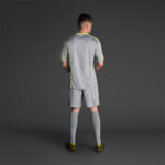 Tricou sport Musai Afiki, Gri deschis / Galben Fluo - imagine 3