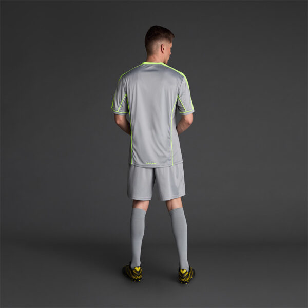 Tricou sport Musai Afiki, Gri deschis / Galben Fluo - imagine 3