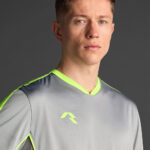 Tricou sport Musai Afiki, Gri deschis / Galben Fluo - imagine 4