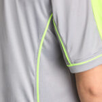 Tricou sport Musai Afiki, Gri deschis / Galben Fluo - imagine 5