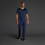 Tricou sport Musai Afiki, Bleumarin / Galben Fluo