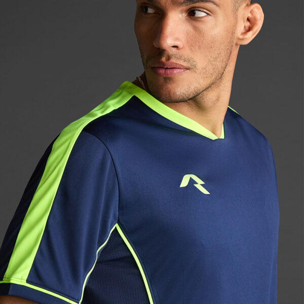 Tricou sport Musai Afiki, Bleumarin / Galben Fluo - imagine 4