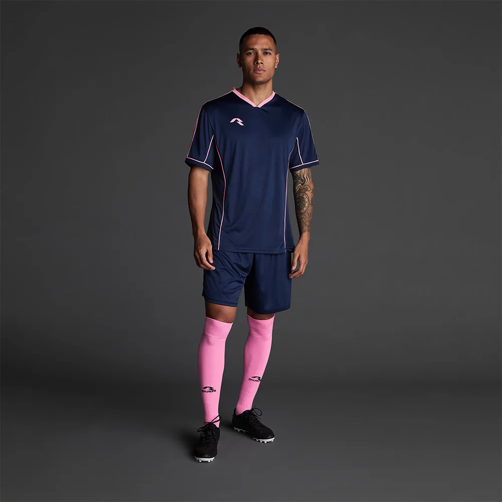 Tricou sport Musai Afiki, Bleumarin / Roz - imagine 1