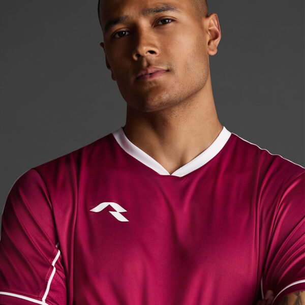 Tricou sport Musai Afiki, Visiniu / Alb - imagine 4