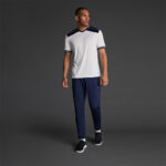 Tricou sport Musai Ishi, Alb / Bleumarin