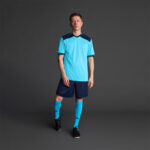 Tricou sport Musai Ishi, Turcoaz Fluo / Bleumarin