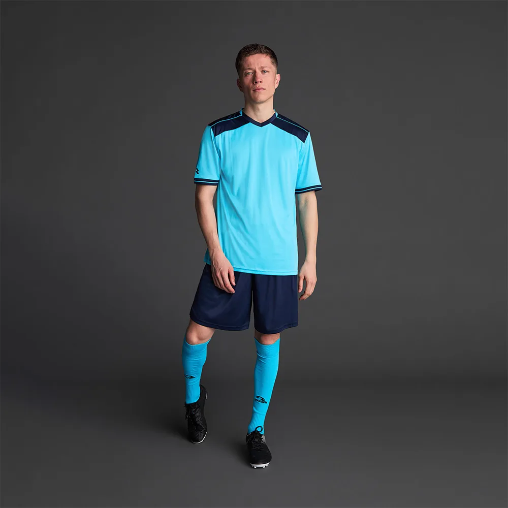 Tricou sport Musai Ishi, Turcoaz Fluo / Bleumarin - imagine 1