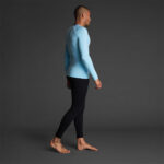 Bluza elastica Musai Joto, Albastru Sky - imagine 2