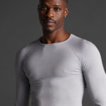 Bluza elastica Musai Joto, Gri deschis - imagine 4