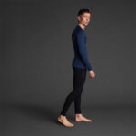 Bluza elastica Musai Joto, Bleumarin - imagine 2