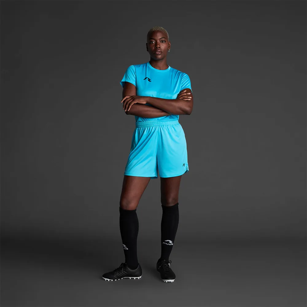 Pantaloni scurti sport dama Musai Vifa, Turcoaz Fluo - imagine 1