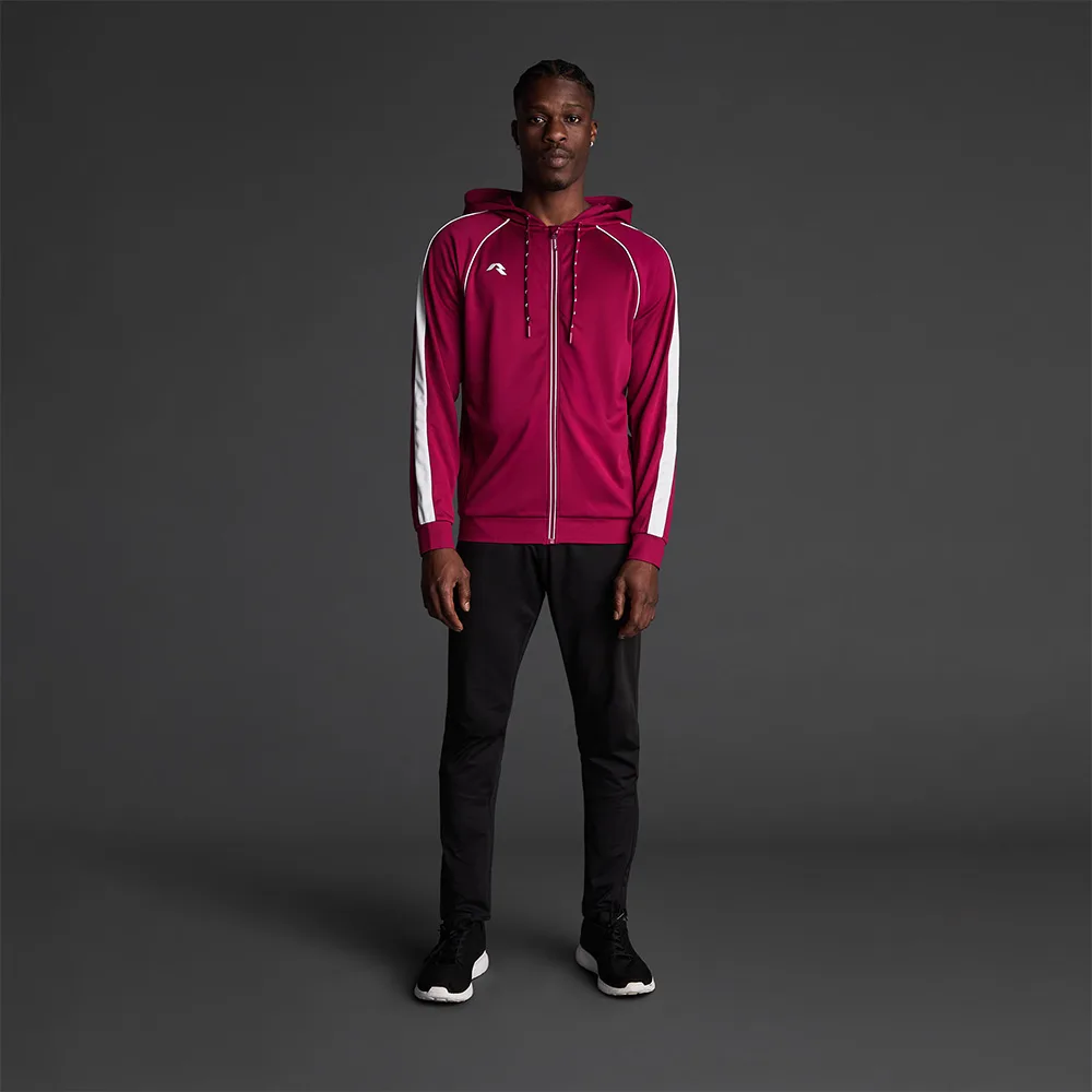 Bluza trening Musai Afiki, Visiniu / Alb - imagine 1