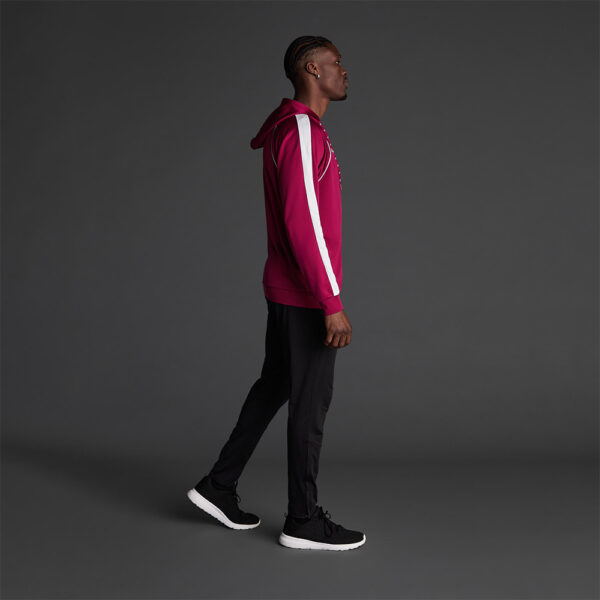 Bluza trening Musai Afiki, Visiniu / Alb - imagine 2