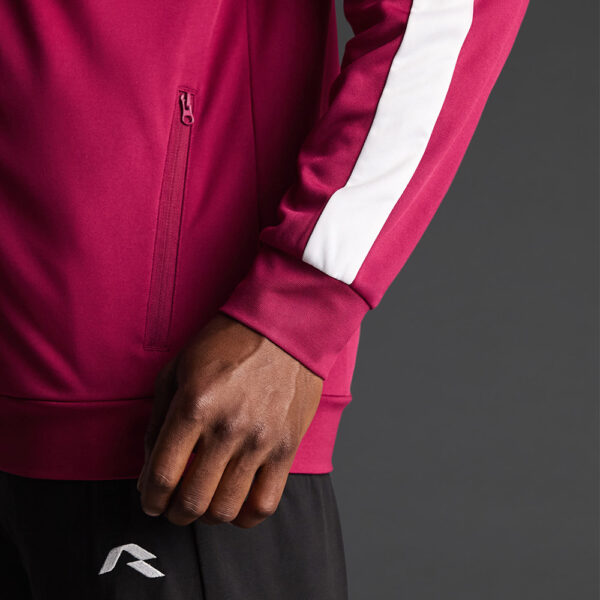 Bluza trening Musai Afiki, Visiniu / Alb - imagine 5