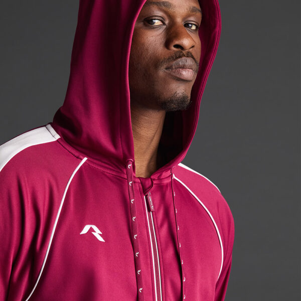 Bluza trening Musai Afiki, Visiniu / Alb - imagine 4