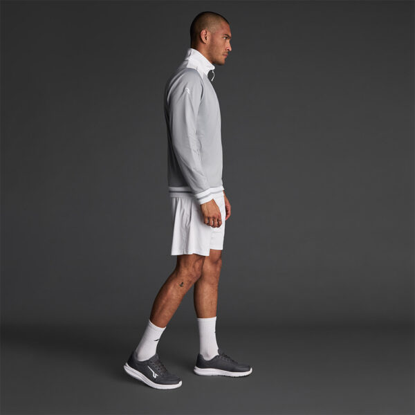 Bluza trening Musai Ishi, Gri deschis / Alb - imagine 2