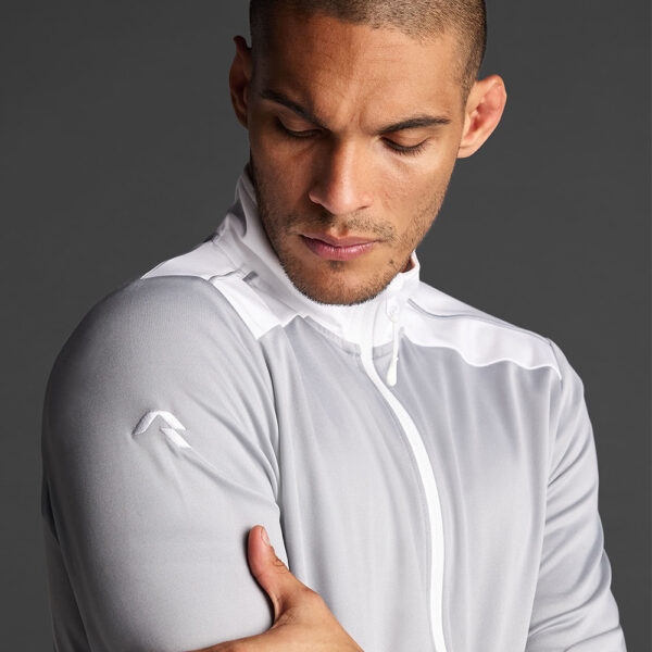 Bluza trening Musai Ishi, Gri deschis / Alb - imagine 4