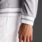 Bluza trening Musai Ishi, Gri deschis / Alb - imagine 5