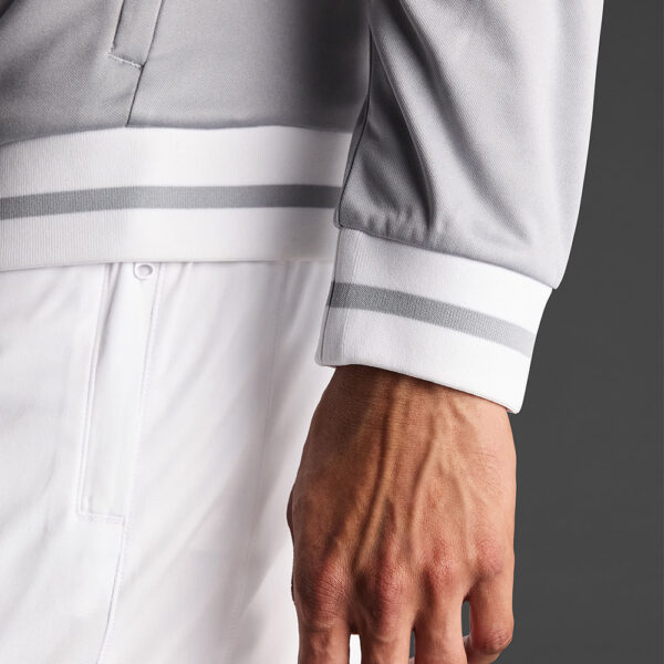 Bluza trening Musai Ishi, Gri deschis / Alb - imagine 5