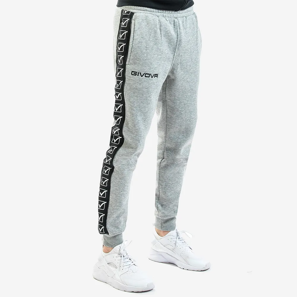 Pantaloni lungi Givova Felpa Band, Gri - imagine 1