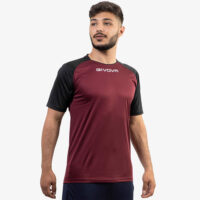 Tricou sport Givova Capo, Visiniu / Negru