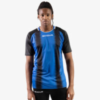 Tricou sport Givova Stripe, Negru / Albastru Royal