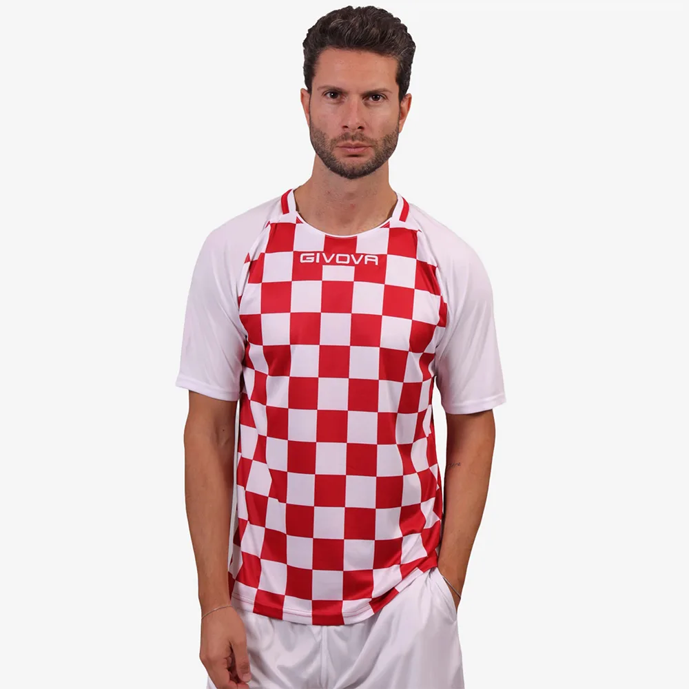 Tricou sport Givova Dama, Alb / Rosu - imagine 1