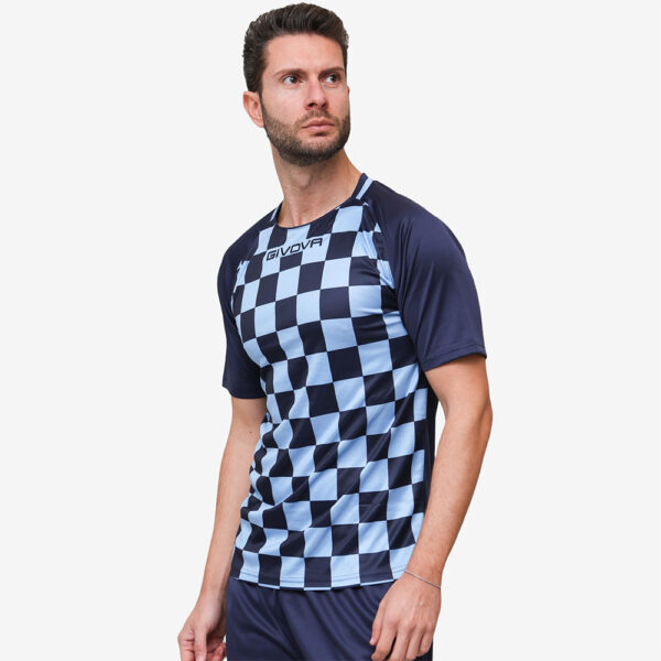 Tricou sport Givova Dama, Albastru Sky / Bleumarin - imagine 1