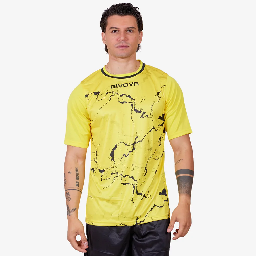 Tricou sport Givova Grafite, Galben / Negru - imagine 1