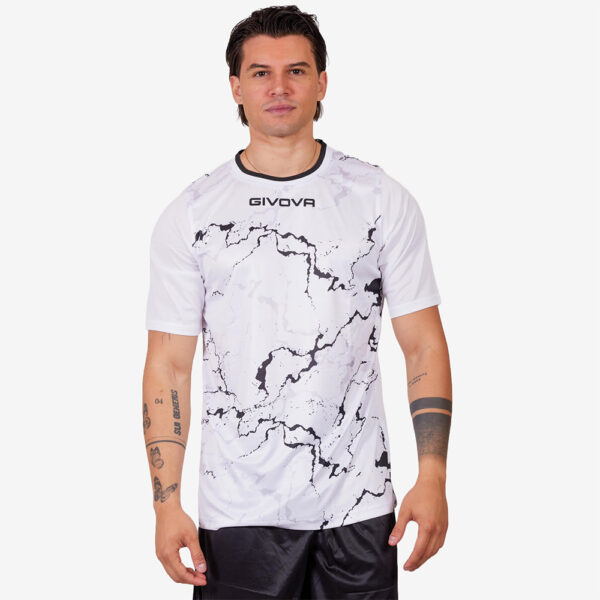Tricou sport Givova Grafite, Alb / Negru - imagine 1
