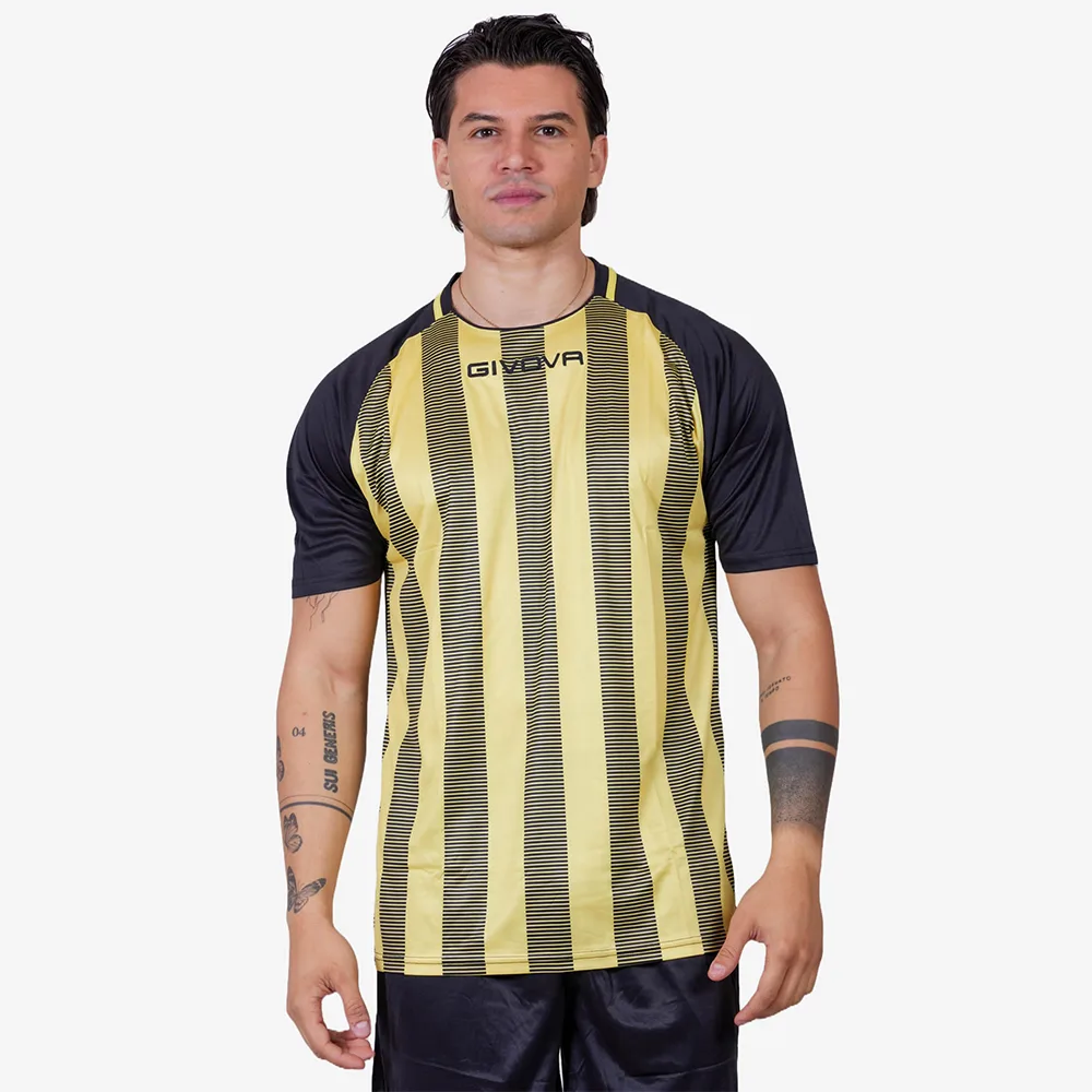 118 Tricou sport Givova Tratto, Negru / Galben - imagine 1