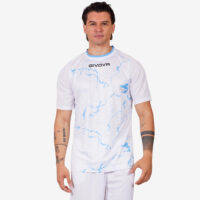Tricou sport Givova Grafite, Alb / Albastru Sky
