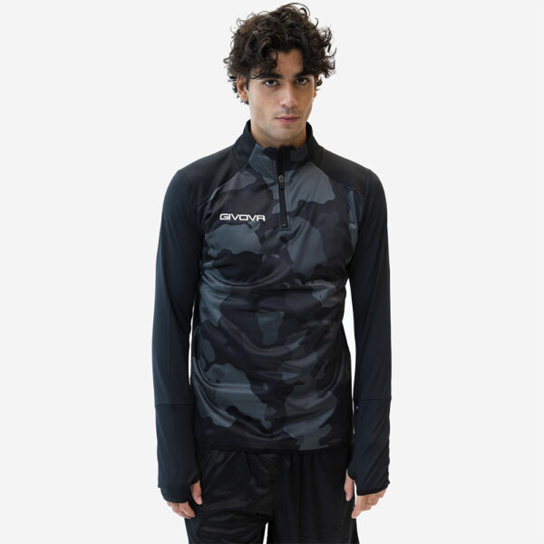 13 Bluza antrenament Givova Army, Negru / Gri - imagine 1