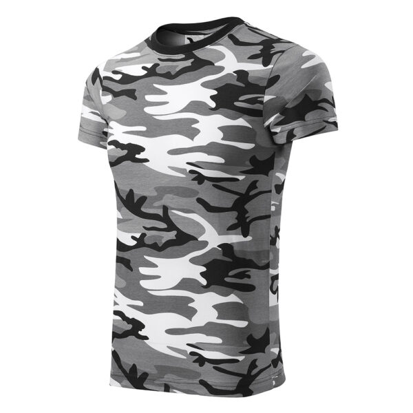 Tricou bumbac Camouflage, Gri camuflaj - imagine 1