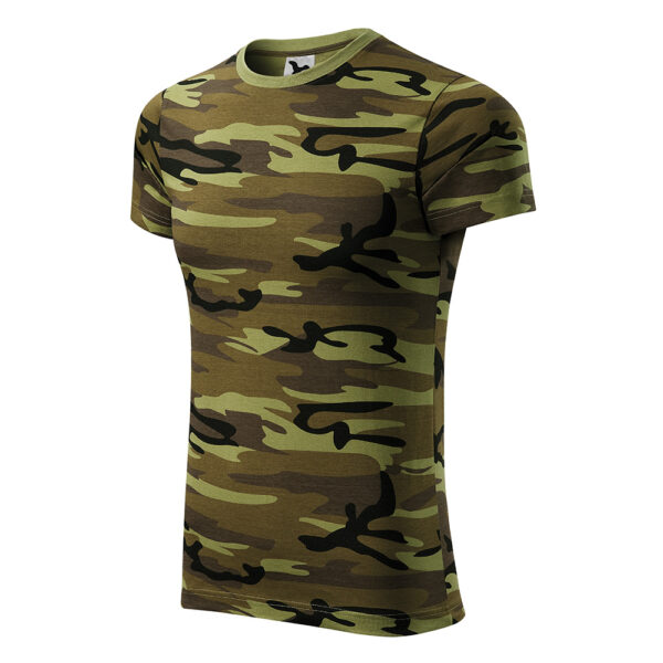 Tricou bumbac Camouflage, Verde camuflaj - imagine 1