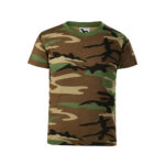 Tricou bumbac copii Camouflage, Maro camuflaj - imagine 2