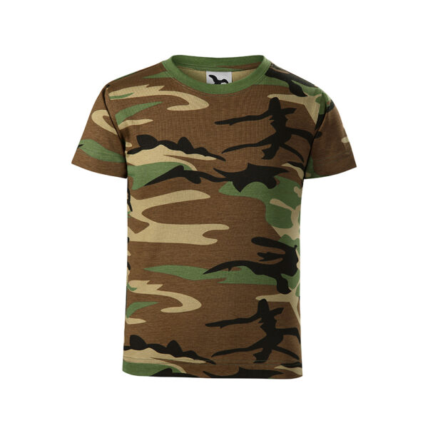 Tricou bumbac copii Camouflage, Maro camuflaj - imagine 2