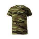 Tricou bumbac copii Camouflage, Verde camuflaj - imagine 2