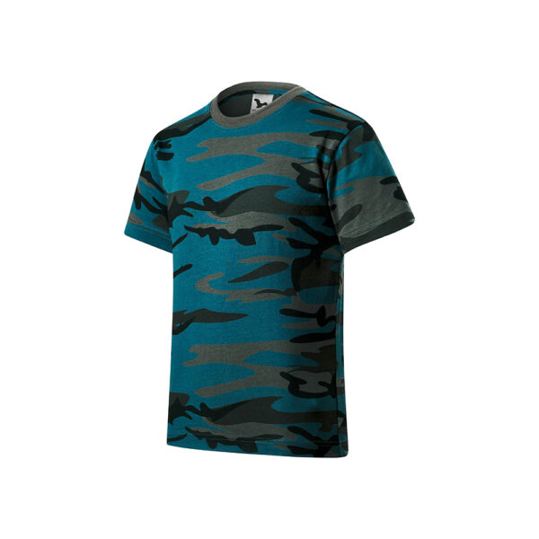 149_C1_C Tricou bumbac copii Camouflage, Petrol camuflaj - imagine 1