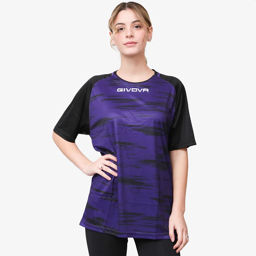 Tricou sport Givova Pixel, Mov / Negru - imagine 1